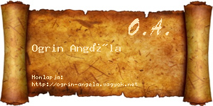 Ogrin Angéla névjegykártya